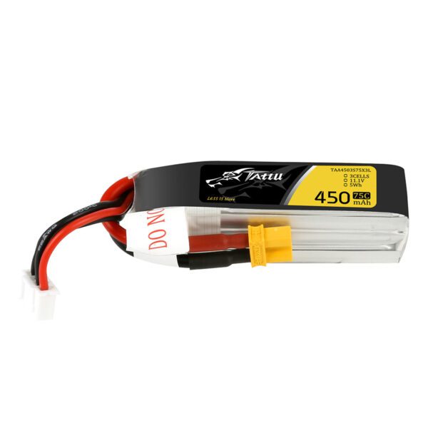 Tattu 450mAh 3S 11.1V 75C Lipo Battery Pack With XT30 Plug - Long Size For H Frame