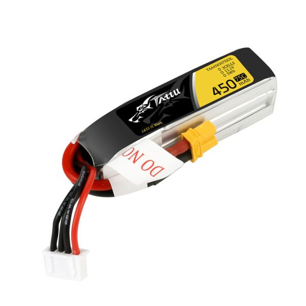 Tattu 450mAh 3S 11.1V 75C Lipo Battery Pack With XT30 Plug - Long Size For H Frame