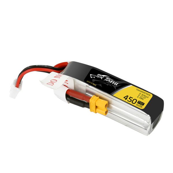 Tattu 450mAh 3S 11.1V 75C Lipo Battery Pack With XT30 Plug - Long Size For H Frame