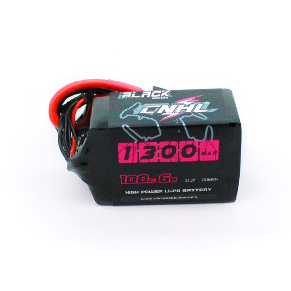 CNHL Black Series 1300mAh 22.2V 6S 100C Lipo Battery with XT60 Plug