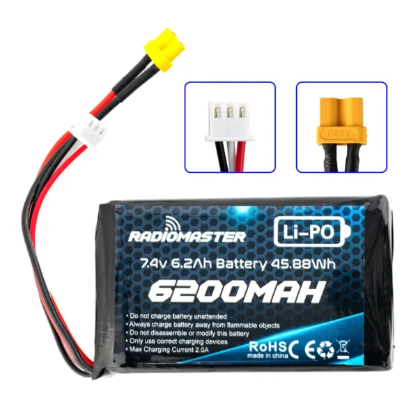 Radiomaster 2S 7.4V 6200mAh Lipo Battery